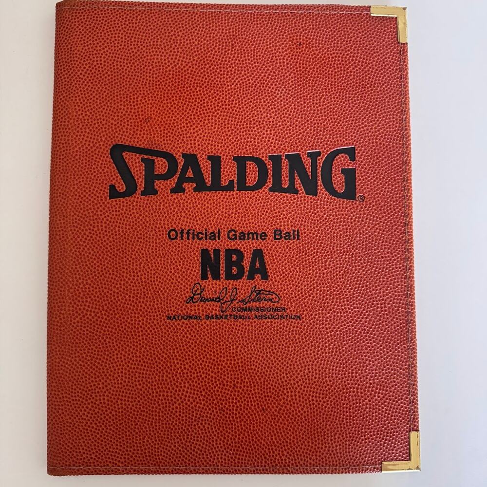 Spalding Official Game Ball NBA Leather Portfolio Binder David Stern Basketball